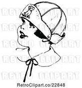 Vector Clip Art of Retro Girl Wearing a Dog Hat by Prawny Vintage