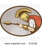Vector Clip Art of Retro Gladiator and Spear Logo by Patrimonio