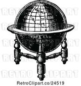 Vector Clip Art of Retro Globe and Stand by Prawny Vintage
