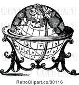 Vector Clip Art of Retro Globe on a Stand by Prawny Vintage