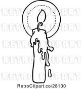 Vector Clip Art of Retro Glowing Candle by Prawny Vintage