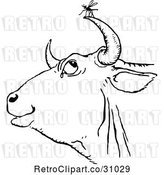 Vector Clip Art of Retro Gnat and Cow by Prawny Vintage