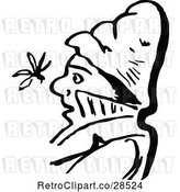 Vector Clip Art of Retro Gnat in a Mans Face by Prawny Vintage