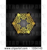 Vector Clip Art of Retro Gold Snowflake Design on Gradient Black by KJ Pargeter