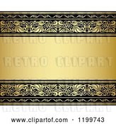 Vector Clip Art of Retro Golden Background with Ornate Borders and Text Space by Vector Tradition SM
