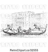 Vector Clip Art of Retro Gondola on the Grand Canal in by Picsburg