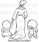 Vector Clip Art of Retro Goops KChildren with a Lady by Prawny Vintage