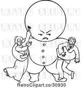 Vector Clip Art of Retro Goops Kid Attacking Adults by Prawny Vintage