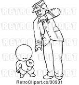 Vector Clip Art of Retro Goops Kid Thinking by a Guy by Prawny Vintage