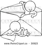 Vector Clip Art of Retro Goops Kids in an Envelope by Prawny Vintage