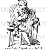 Vector Clip Art of Retro Grandfather and Baby by Prawny Vintage