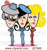 Vector Clip Art of Retro Granny and Two Women with Their Arms Crossed by Andy Nortnik