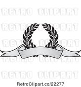 Vector Clip Art of Retro Grayscale Award Crest and Blank Banner - 4 by BestVector