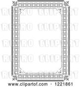 Vector Clip Art of Retro Grayscale Border Frame by
