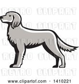 Vector Clip Art of Retro Grayscale English Setter Dog by Patrimonio