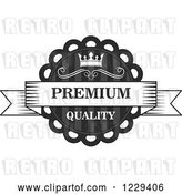 Vector Clip Art of Retro Grayscale Premium Quality Guarantee Label by Vector Tradition SM