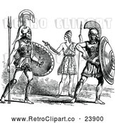 Vector Clip Art of Retro Grecian Warriors by Prawny Vintage