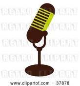 Vector Clip Art of Retro Green and Brown Microphone by OnFocusMedia