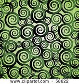 Vector Clip Art of Retro Green Background of Spirals. by MilsiArt