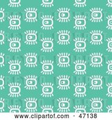 Vector Clip Art of Retro Green Background of White Abstract Eyes by Prawny