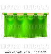 Vector Clip Art of Retro Green Banner Suspended from a Golden Pole by AtStockIllustration