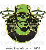 Vector Clip Art of Retro Green Frankenstein Monster by Andy Nortnik