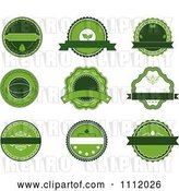 Vector Clip Art of Retro Green Organic Labels by Vector Tradition SM