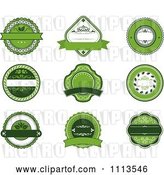 Vector Clip Art of Retro Green Organic Natural Labels by Vector Tradition SM