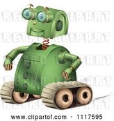 Vector Clip Art of Retro Green Rover Robot by