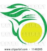 Vector Clip Art of Retro Green Tea Cup with Lemon and Leaves 2 by Vector Tradition SM