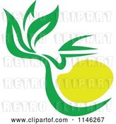 Vector Clip Art of Retro Green Tea Cup with Lemon and Leaves 4 by Vector Tradition SM