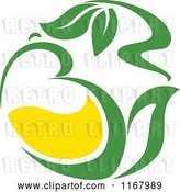Vector Clip Art of Retro Green Tea Cup with Lemon and Leaves 7 by Vector Tradition SM