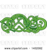 Vector Clip Art of Retro Green Urnes Snake with an Extended Stomach by Patrimonio