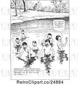 Vector Clip Art of Retro Group of Boys Swimming by Prawny Vintage