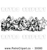 Vector Clip Art of Retro Group of Medieval People by Prawny Vintage