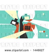 Vector Clip Art of Retro Group of Photographer Hands Taking Pictures with Cameras by BNP Design Studio