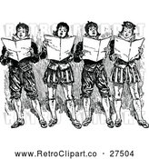 Vector Clip Art of Retro Group of Singing Boys by Prawny Vintage