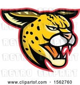 Vector Clip Art of Retro Growling Serval Wild Cat Mascot Head by Patrimonio