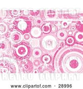 Vector Clip Art of Retro Grunge Background of Scuffed Pink and White Circles by KJ Pargeter