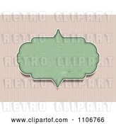 Vector Clip Art of Retro Grungy Green Frame over Vertical Pink Stripes by KJ Pargeter