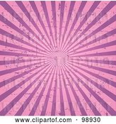 Vector Clip Art of Retro Grungy Pink Ray Background by Pushkin