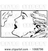 Vector Clip Art of Retro Grungy Pop Art Couple About to Kiss by Brushingup