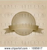 Vector Clip Art of Retro Grungy Sepia Banner Label over Grungy Tan by KJ Pargeter