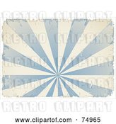 Vector Clip Art of Retro Grungy Textured Blue and White Burst with Ripped Edges and White Borders by Anja Kaiser