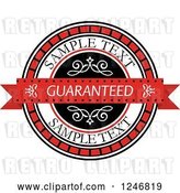 Vector Clip Art of Retro Guaranteed Label with Sample Text by Vector Tradition SM