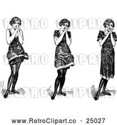 Vector Clip Art of Retro Gushing Girls by Prawny Vintage