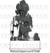 Vector Clip Art of Retro Guy and Tree by Prawny Vintage