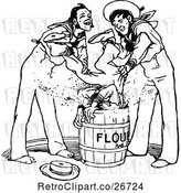 Vector Clip Art of Retro Guy Being Dunked in Flour by Sailors by Prawny Vintage