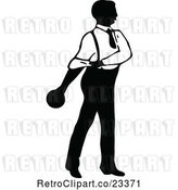 Vector Clip Art of Retro Guy Bowling 6 by Prawny Vintage