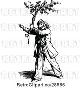 Vector Clip Art of Retro Guy Carrying a Branch by Prawny Vintage